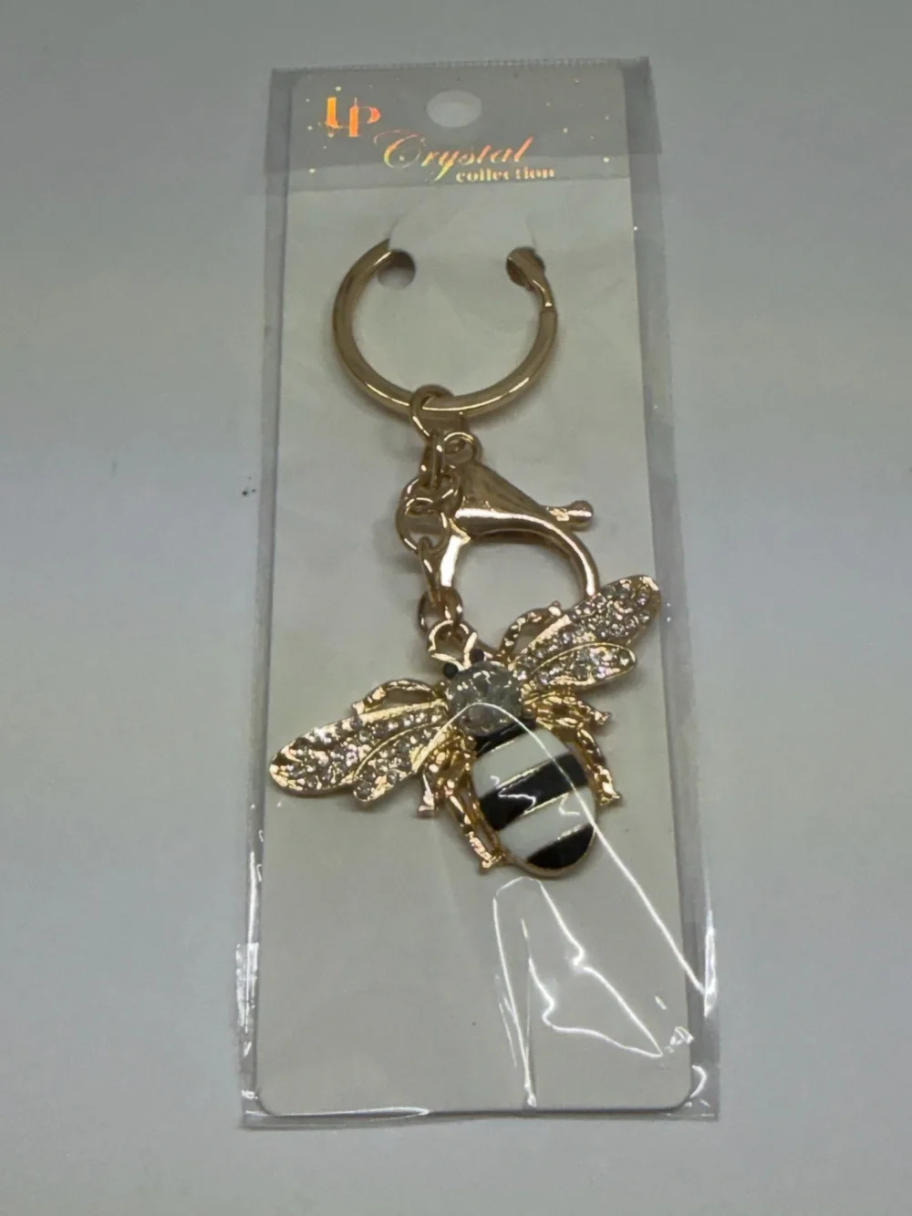Bee Keychain - Gold and Black Stripe